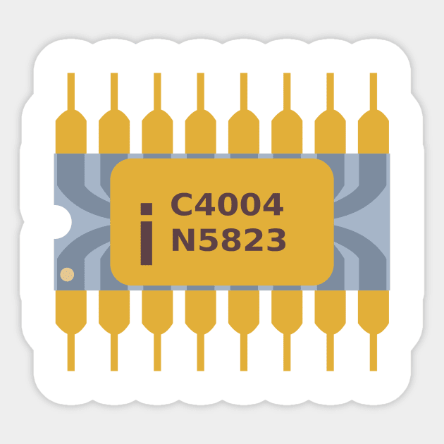 Intel 4004 Chip Sticker by Advent of Computing